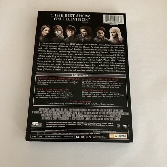 Game of Thrones: The Complete Second Season (DVD, 2015, 5-Disc Set) - Picture 2 of 8